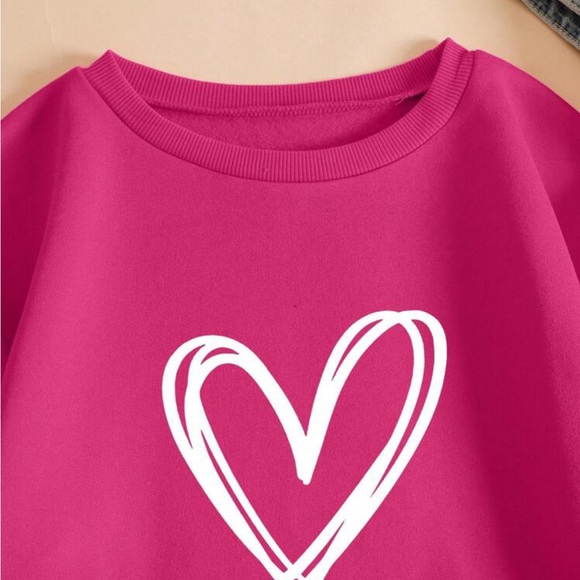 Hearts design fleece lined sweatshirt - Picture 5 of 9